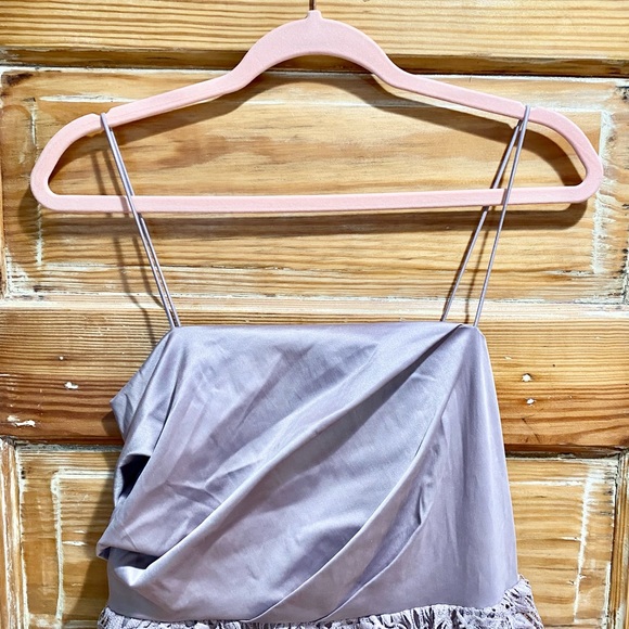 ASOS DESIGN tiered lace midi dress, satin top - Picture 2 of 4